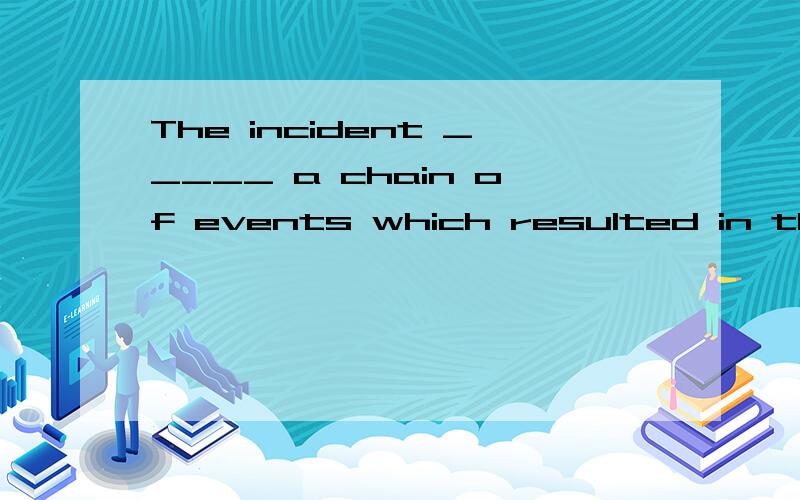 The incident _____ a chain of events which resulted in the outbreak of World War I.A gave off B carried off C set off D took off