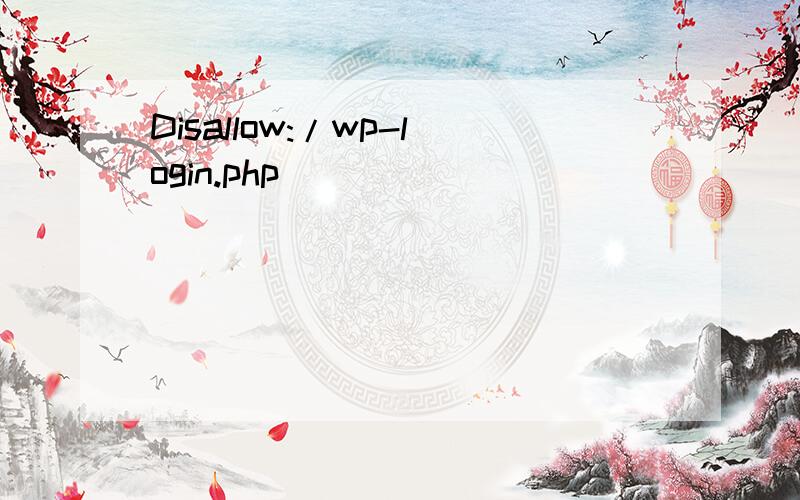 Disallow:/wp-login.php
