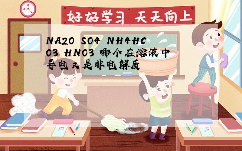 NA2O SO4 NH4HCO3 HNO3 哪个在溶液中导电又是非电解质