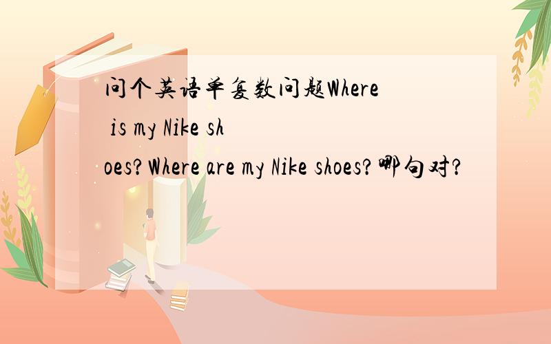 问个英语单复数问题Where is my Nike shoes?Where are my Nike shoes?哪句对?