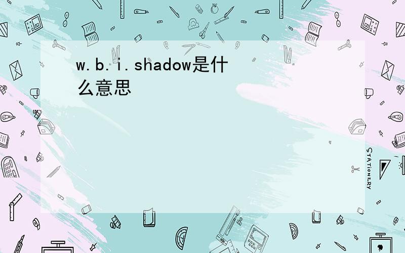 w.b.i.shadow是什么意思