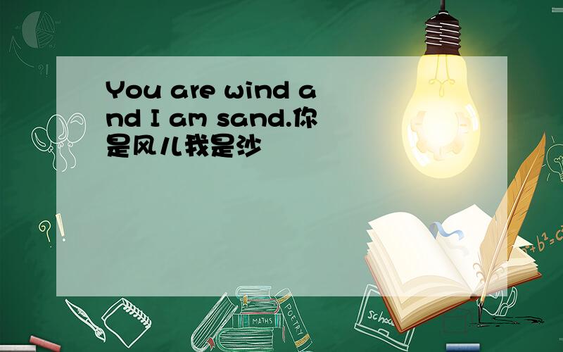 You are wind and I am sand.你是风儿我是沙
