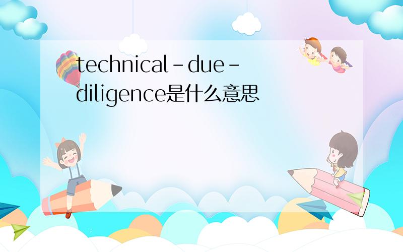 technical-due-diligence是什么意思
