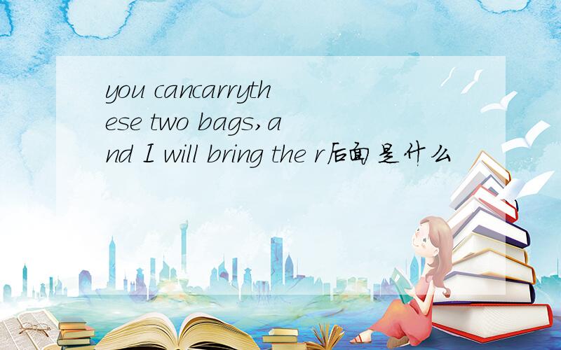 you cancarrythese two bags,and I will bring the r后面是什么