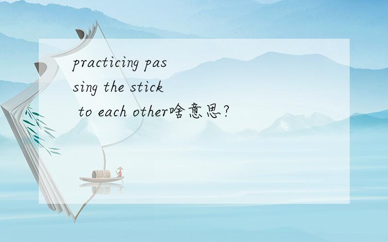 practicing passing the stick to each other啥意思?