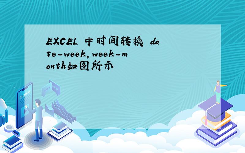 EXCEL 中时间转换 date-week,week-month如图所示