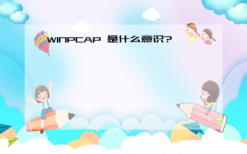 WINPCAP 是什么意识?