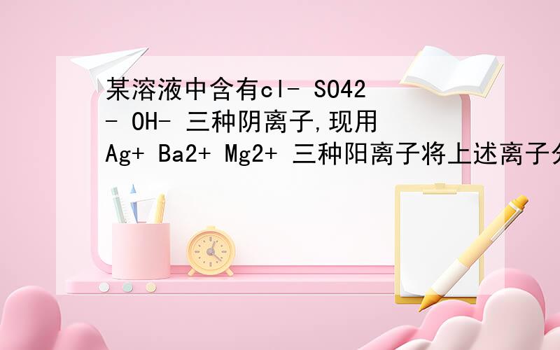 某溶液中含有cl- SO42- OH- 三种阴离子,现用Ag+ Ba2+ Mg2+ 三种阳离子将上述离子分别沉淀出来,加入的顺序是?1.Ag+ Ba2+ Mg2+ 2.Ag+ Mg2+ Ba2+3.Ba2+ Ag+ Mg2+4.Mg2+ Ba2+ Ag+为什么呢1 2 3 4分别会有什么后果呢?