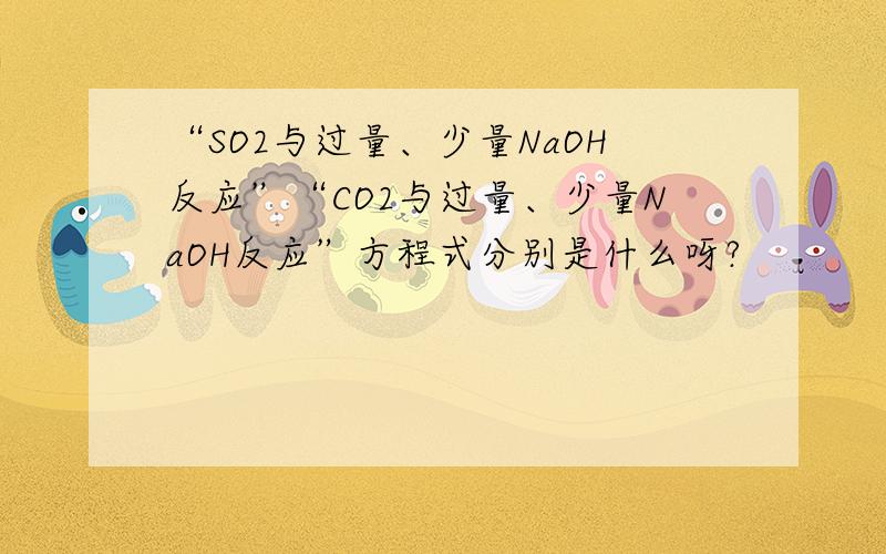 “SO2与过量、少量NaOH反应”“CO2与过量、少量NaOH反应”方程式分别是什么呀?