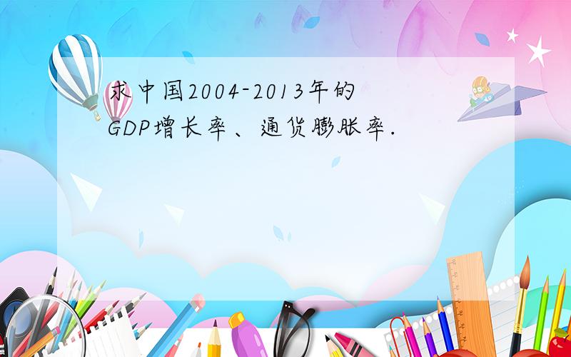 求中国2004-2013年的GDP增长率、通货膨胀率.