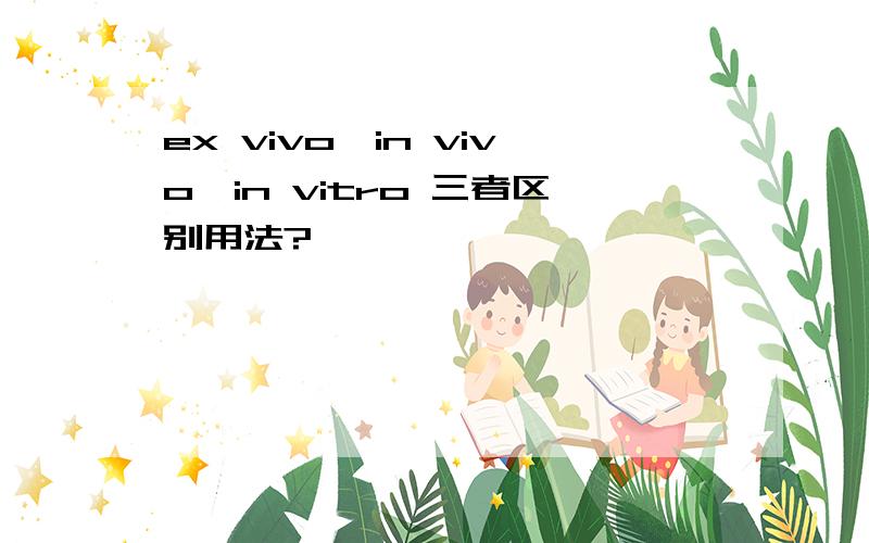 ex vivo,in vivo,in vitro 三者区别用法?
