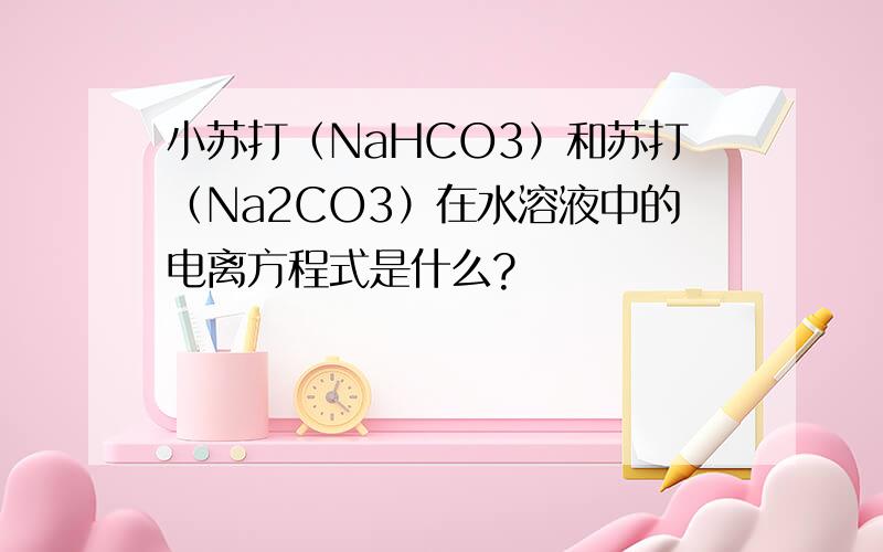 小苏打（NaHCO3）和苏打（Na2CO3）在水溶液中的电离方程式是什么?