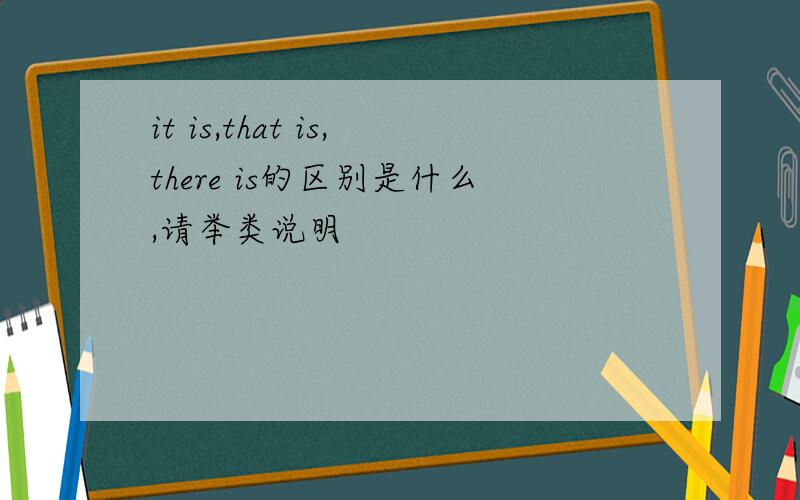it is,that is,there is的区别是什么,请举类说明