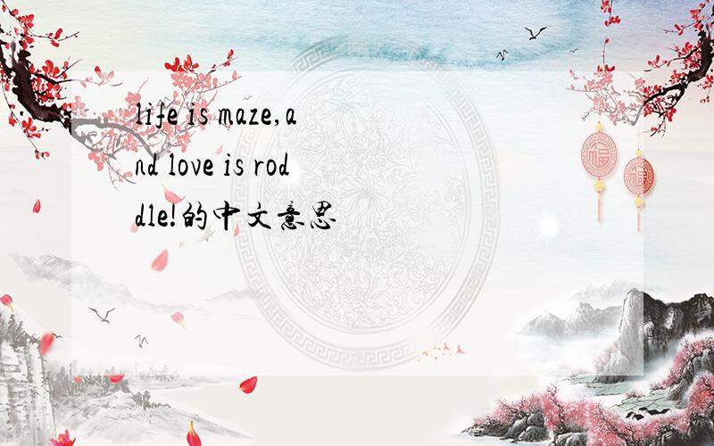 life is maze,and love is roddle!的中文意思