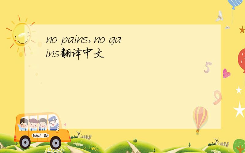 no pains,no gains翻译中文