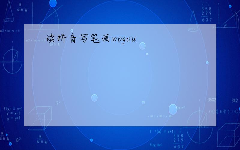 读拼音写笔画wogou