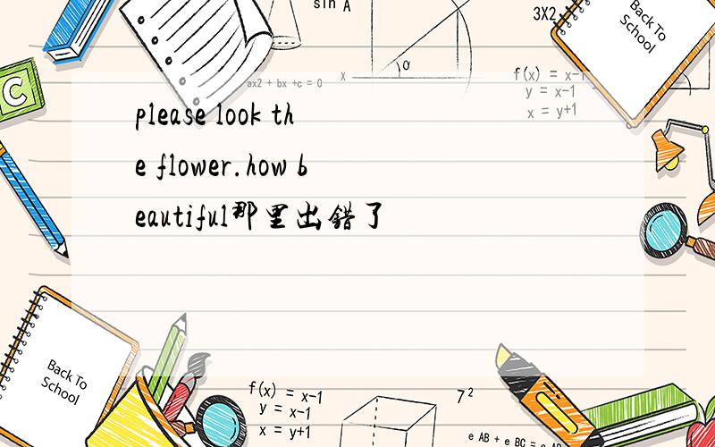 please look the flower.how beautiful那里出错了