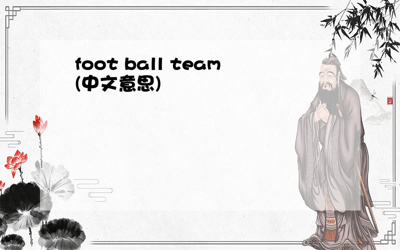 foot ball team(中文意思)