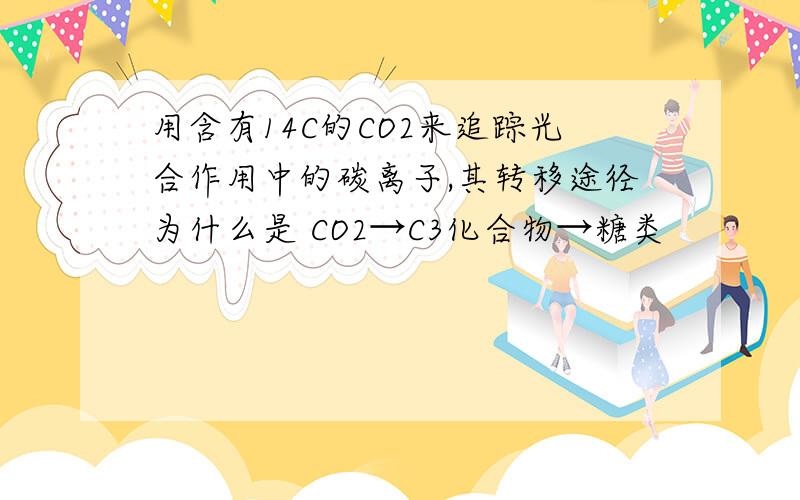 用含有14C的CO2来追踪光合作用中的碳离子,其转移途径为什么是 CO2→C3化合物→糖类