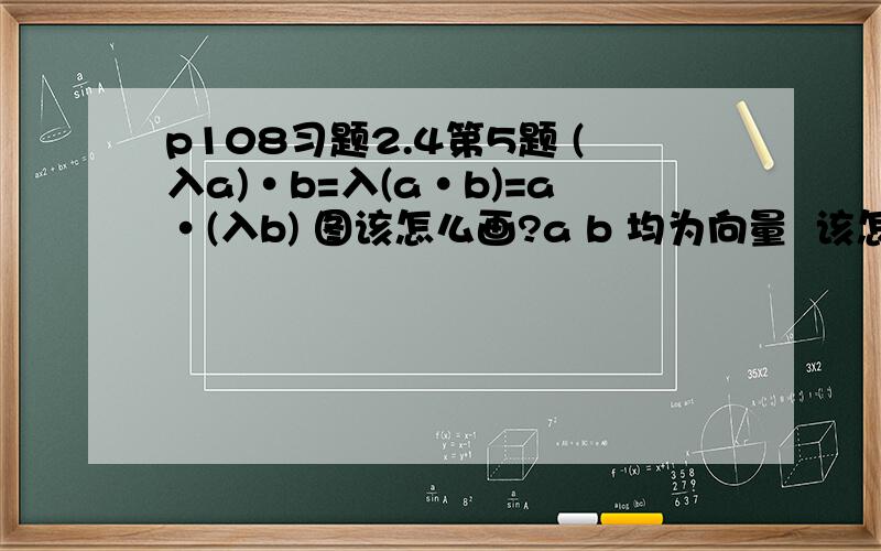 p108习题2.4第5题 (入a)·b=入(a·b)=a·(入b) 图该怎么画?a b 均为向量  该怎么画?你们画的让我看看撒!