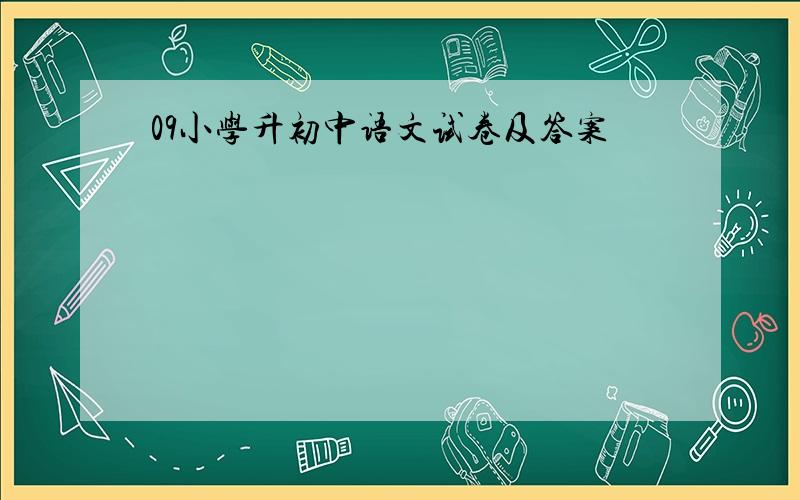 09小学升初中语文试卷及答案