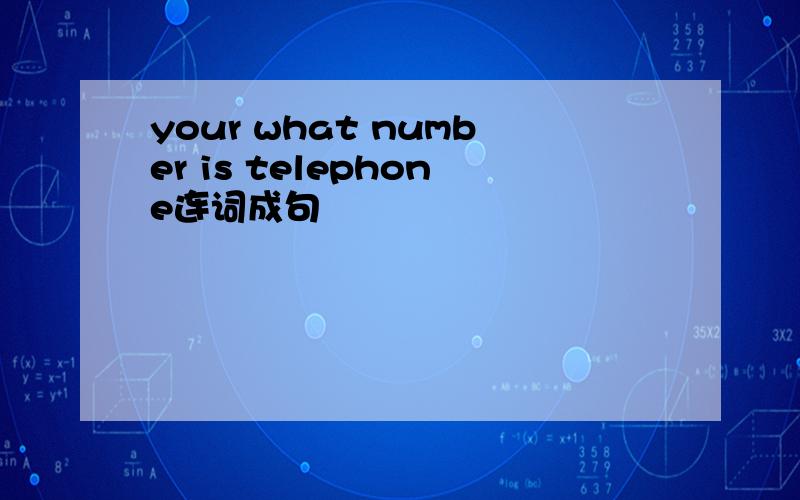 your what number is telephone连词成句