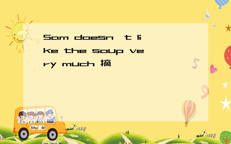 Sam doesn't like the soup very much 摘