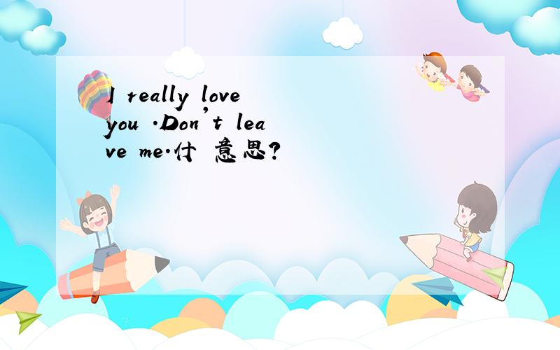 I really love you .Don't leave me.什麼意思?