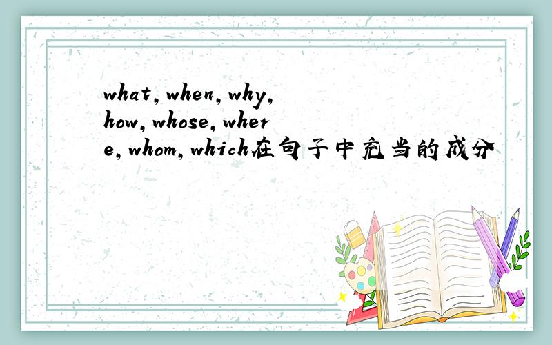 what,when,why,how,whose,where,whom,which在句子中充当的成分
