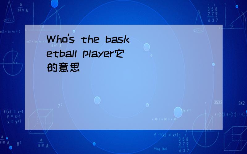Who's the basketball player它的意思
