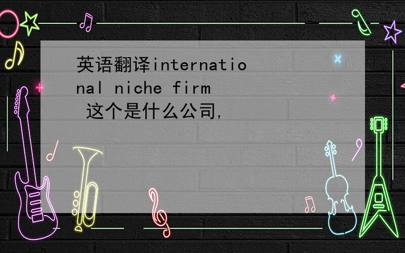 英语翻译international niche firm 这个是什么公司,