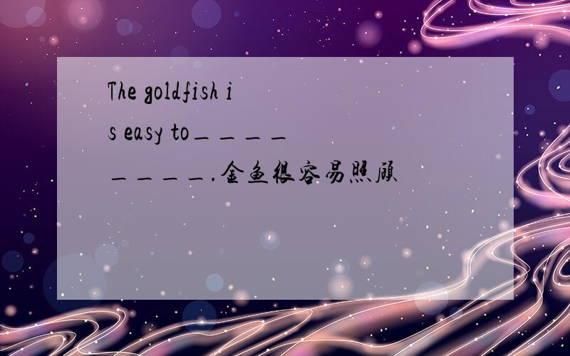 The goldfish is easy to____ ____.金鱼很容易照顾