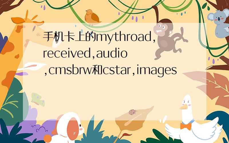 手机卡上的mythroad,received,audio,cmsbrw和cstar,images
