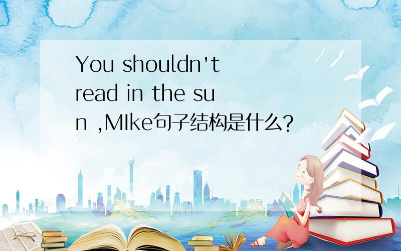 You shouldn't read in the sun ,MIke句子结构是什么?