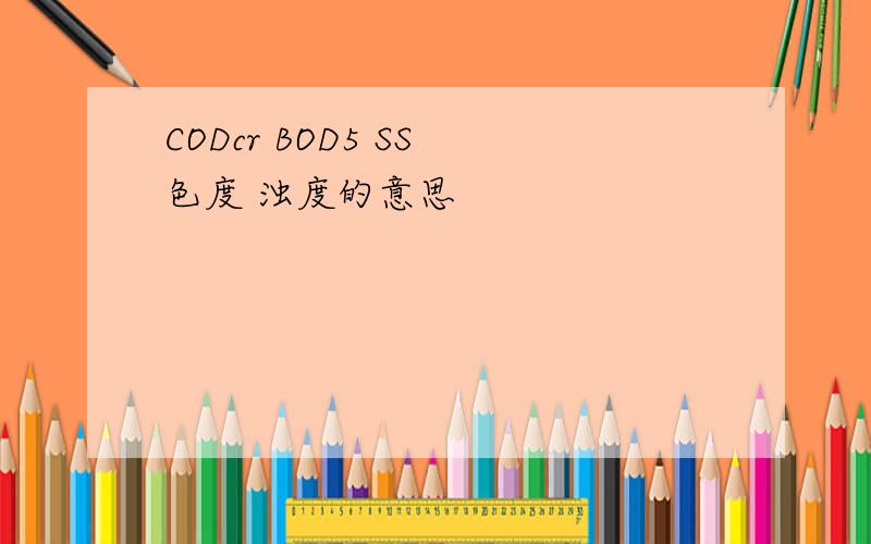 CODcr BOD5 SS 色度 浊度的意思
