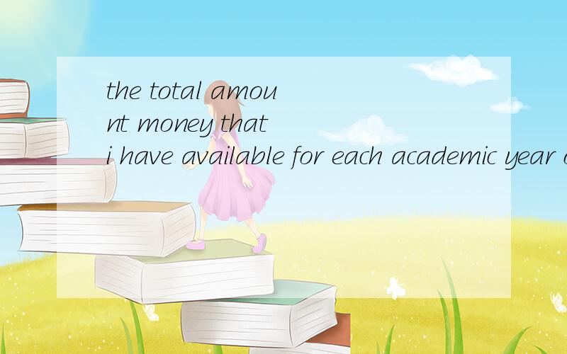 the total amount money that i have available for each academic year of studythe total amount money that I have available for each academic year of study is_________加入 读一年是10万,一共读2年,我这里应该写一年的10万,还是两年