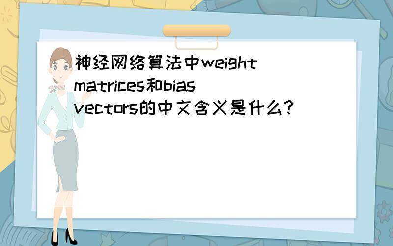神经网络算法中weight matrices和bias vectors的中文含义是什么?