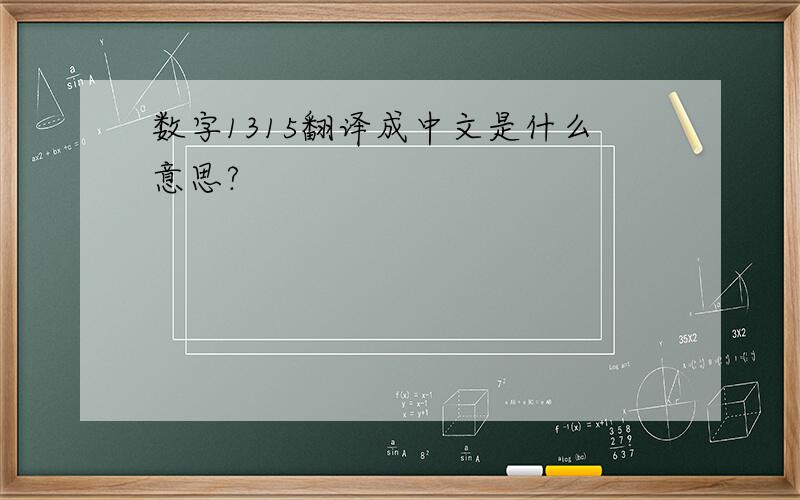 数字1315翻译成中文是什么意思?