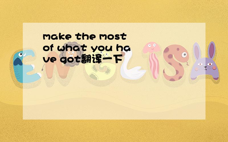 make the most of what you have got翻译一下