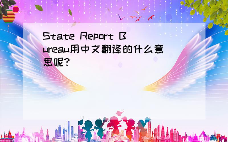 State Report Bureau用中文翻译的什么意思呢?