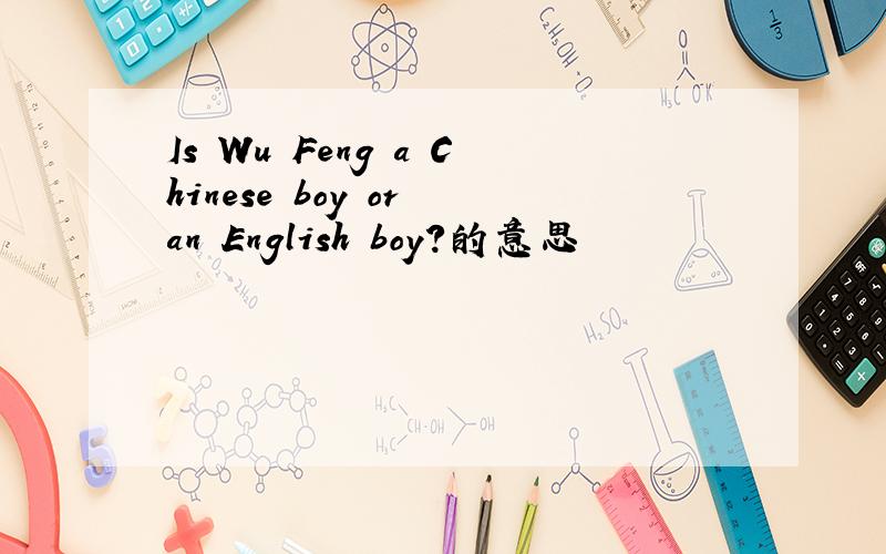 Is Wu Feng a Chinese boy or an English boy?的意思