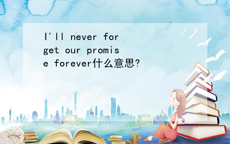 I'll never forget our promise forever什么意思?
