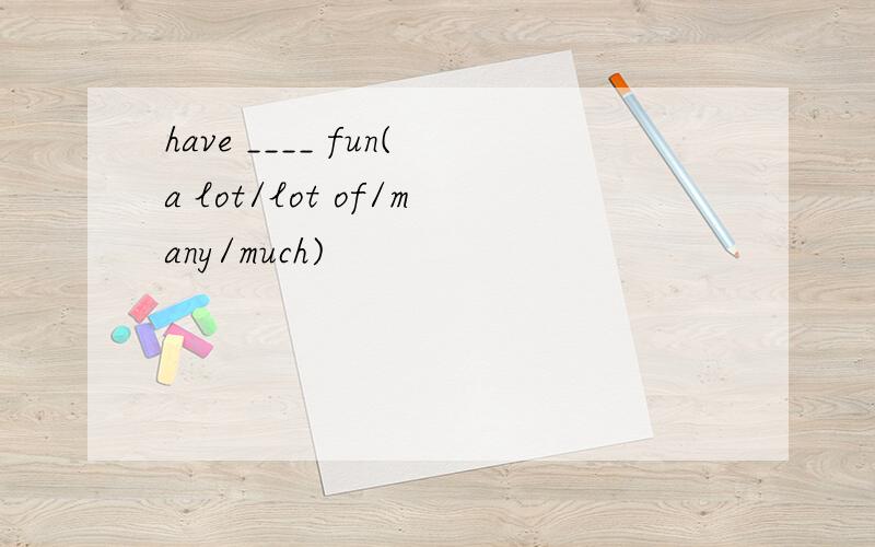 have ____ fun(a lot/lot of/many/much)
