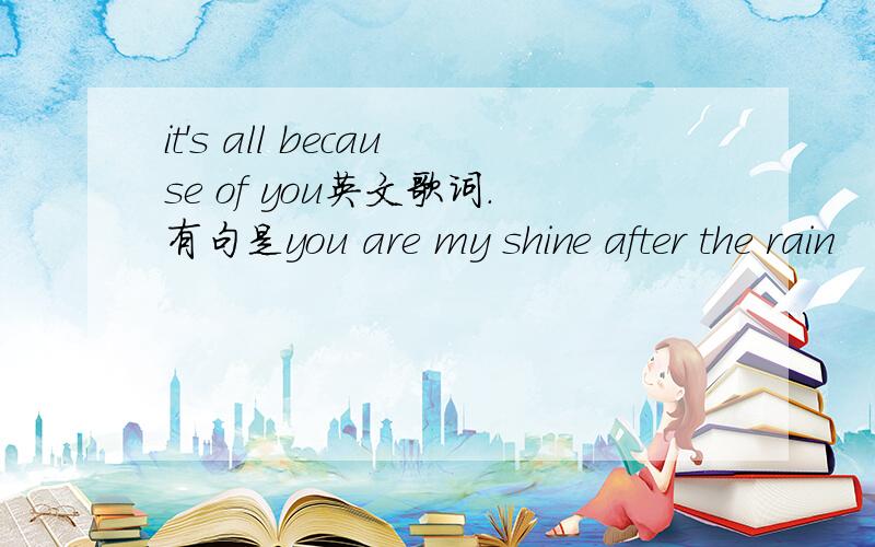 it's all because of you英文歌词.有句是you are my shine after the rain