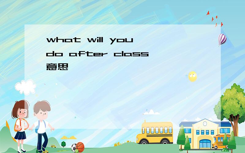 what will you do after class意思