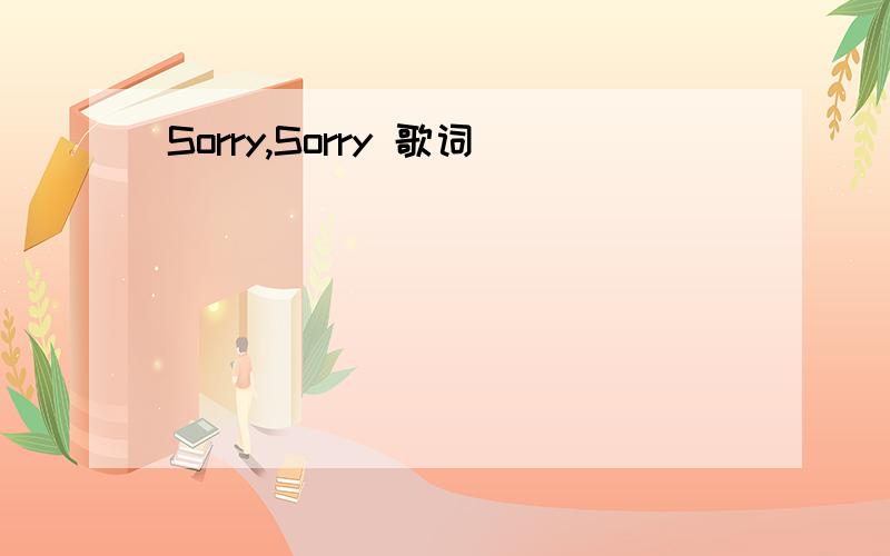 Sorry,Sorry 歌词