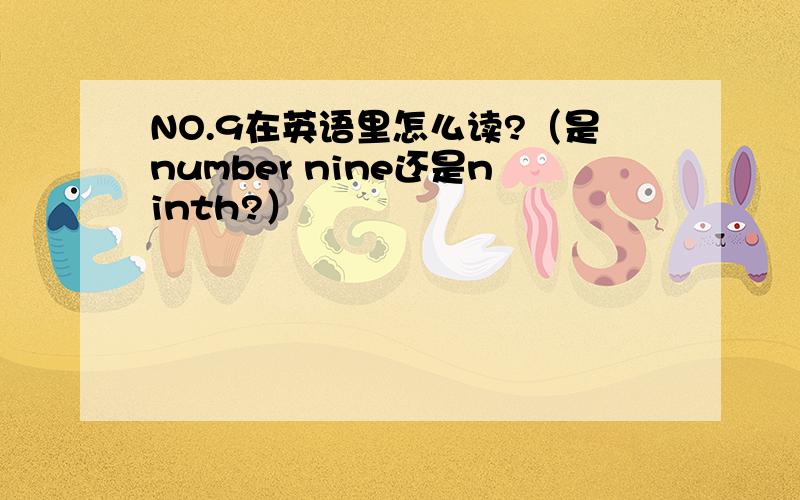 NO.9在英语里怎么读?（是number nine还是ninth?）