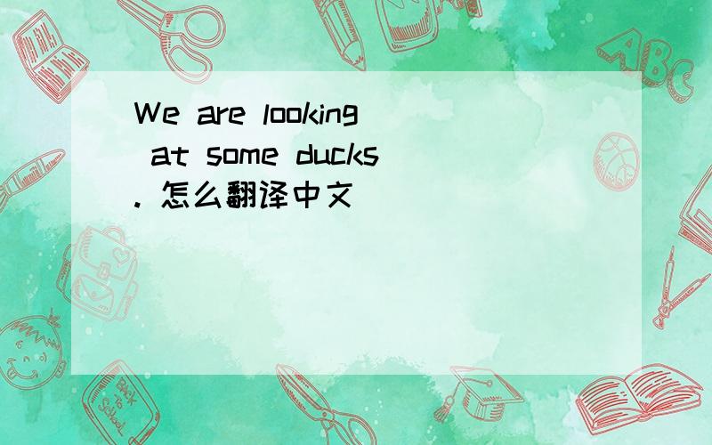 We are looking at some ducks. 怎么翻译中文