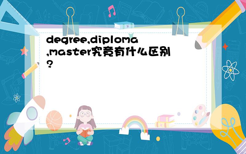 degree,diploma,master究竟有什么区别?
