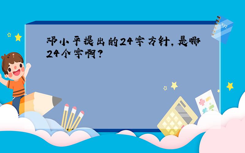 邓小平提出的24字方针,是哪24个字啊?